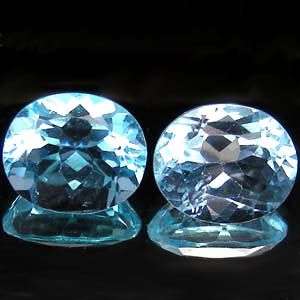 STUNNING! 12.25 Cts**(2Pc)** Oval Cut Blue Topaz Pair  - Exact Pictures!