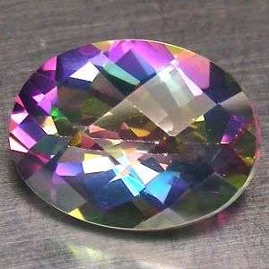 11.45Cts Oval Checkerboard Cut  Natural Purple Mystic Topaz Stunning  - Exact Pic!