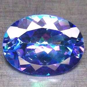 10.38Cts Oval Checkerboard Cut  Natural Blue Mystic Topaz Stunning  - Exact Pic!