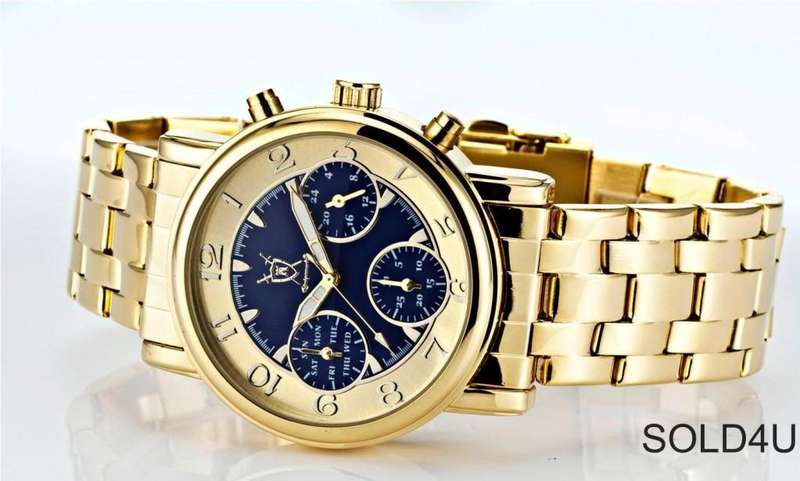 Original German Luxury Konigswerk Full Cycle steel band GOLD BLUE! HINGUCKER 2012