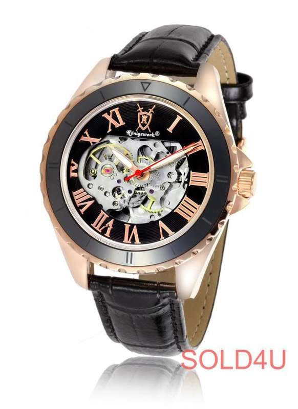 Original German Luxury Konigswerk King Neptune Clock Black XXL - AUTOMATIC work