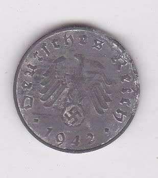 GERMANY 10 PFENNING 1942 SWASTIKA