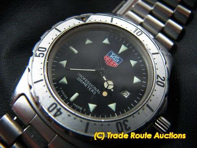 Tag heuer Professional Stainless Steel Ladies watch - Black dial - Rare model