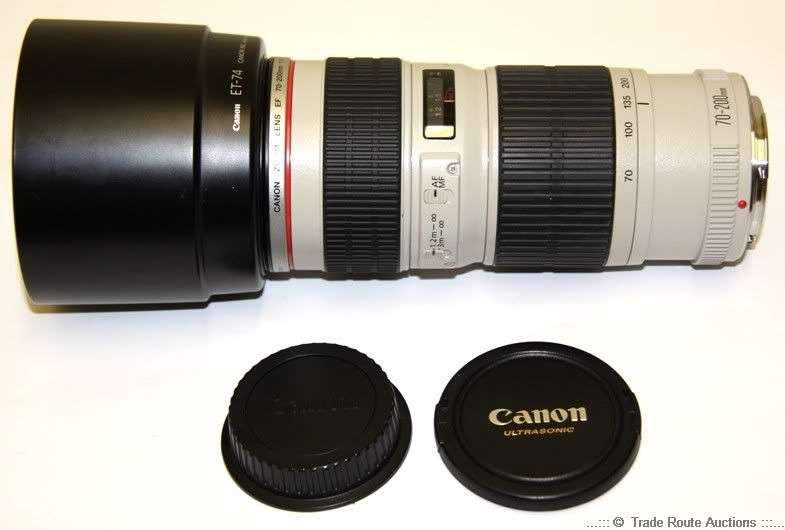 Canon EF 70-200mm f/4L L ULTRASONIC USM lens for Canon DSLR Cameras + Canon Hood ET-74  Mint