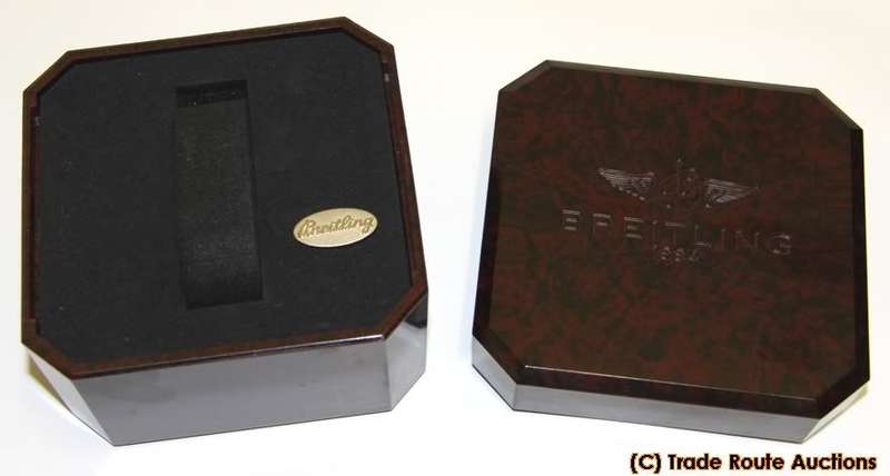 Authentic Breitling Watch Box - Bakelite box & Badge - USED