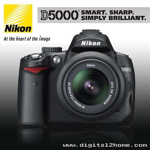 NIKON D5000 DSLR CAMERA KIT + 18-55mm MM LENS KIT + 4GB MEMORY CARD + NIKON BAG