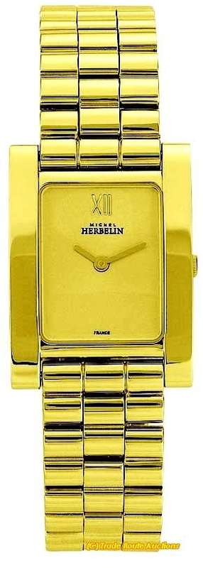 MICHEL HERBELIN 18CT GOLD PLATED BRACELET WATCH 17026/P02B - *** R 8,000-00 ***