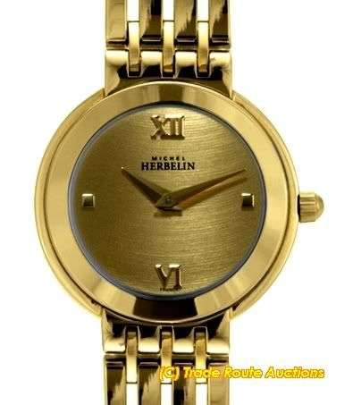 MICHEL HERBELIN 18CT GOLD PLATED BRACELET WATCH 17032/BP13 - *** R 8,000-00 ***