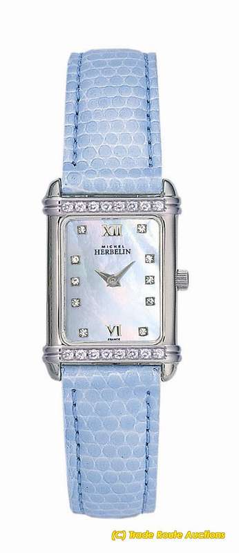 MICHEL HERBELIN LADIES LEATHER BAND WATCH - 1706/16X60BL *** R 9,000-00 ***