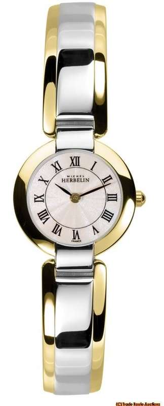 MICHEL HERBELIN GOLD PLATED TWO TONE BRACELET WATCH 17145/BT08 - *** R 8,000-00 ***