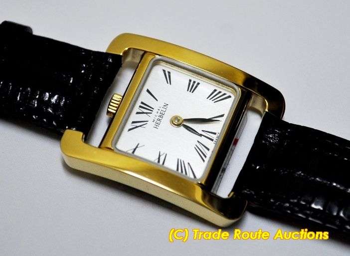 MICHEL HERBELIN Womens Black Leather Band Watch 17037-P01MA  - *** R 7,000-00 ***