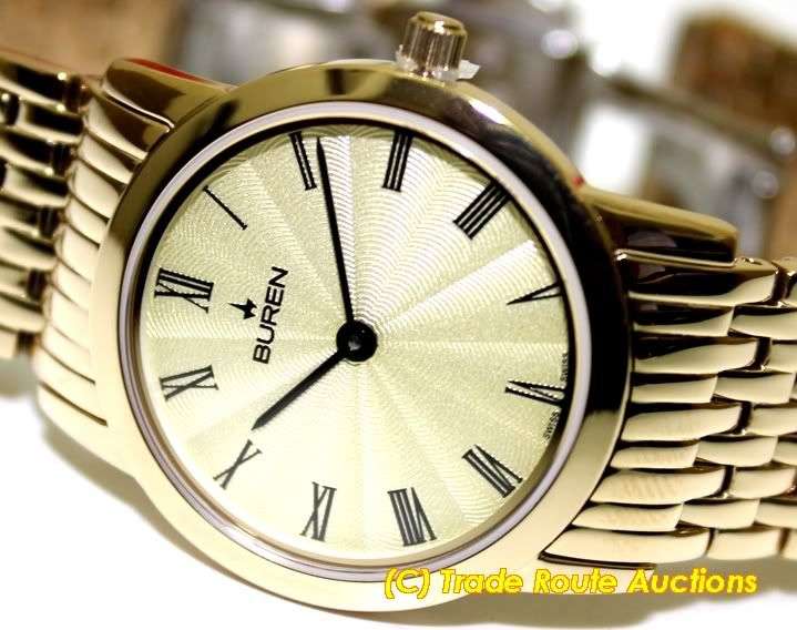 BUREN SWISS 18CT GOLD PLATED LADIES WATCH 1821.12.4 - SWISS MADE