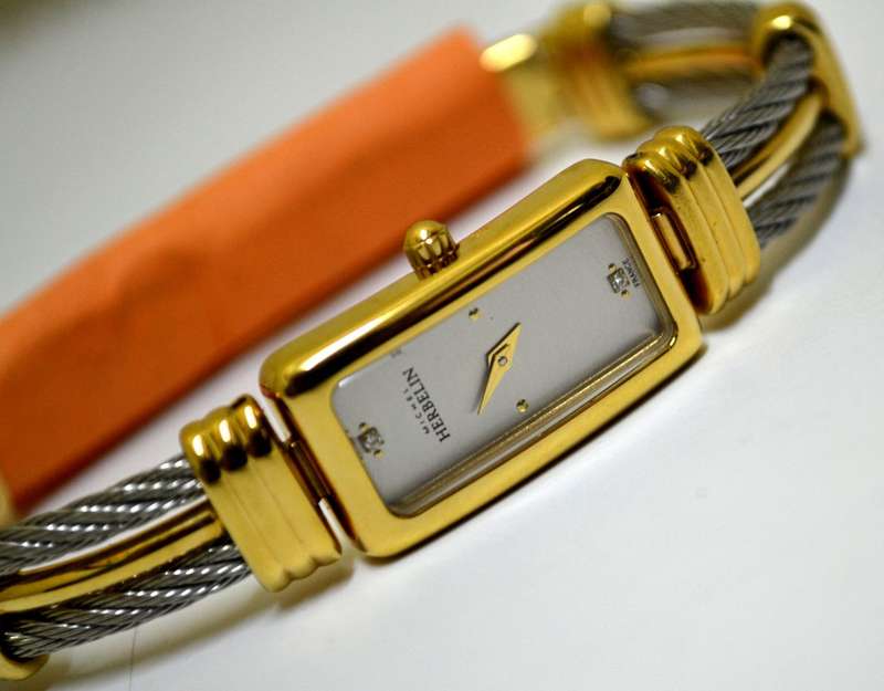 Michel Herbelin Womens Gold Plated Stainless Steel Cable Band Watch - *** R 8,000-00 ***