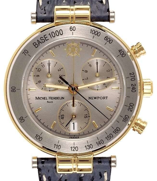 MICHEL HERBELIN LARGE SIZE Newport Chronograph Men's Watch 32455.B *** R 12,000-00 *** BOX & PAPERS
