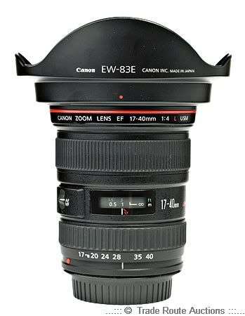 CANON EF 17-40mm f/4L ULTRASONIC Ultra Wide Angle Zoom Lens - Canon SLR Cameras + Canon Hood EW-83E
