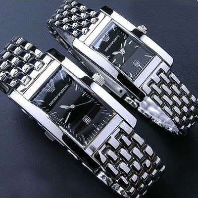 ARMANI HIS AND HERS WATCH SET - AR0115 & AR0116 - BRAND NEW IN BOXES - 1 BID WINS BOTH