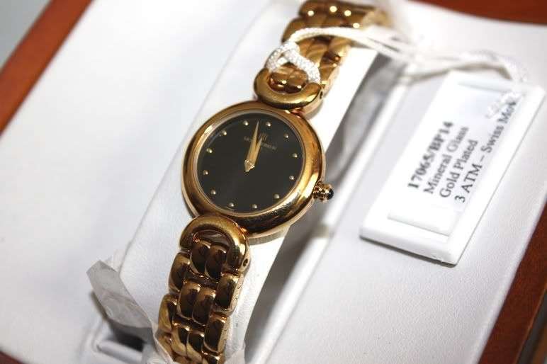 STYLISH MICHEL HERBELIN LADIES BLACK DIAL GOLD PLATED WATCH  BRAND NEW IN BOX