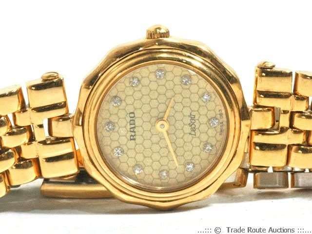 RADO Lesoir 18K Gold Plated Women's WristWatch *** DIAMONDS **** BARGAIN *** RADO ****