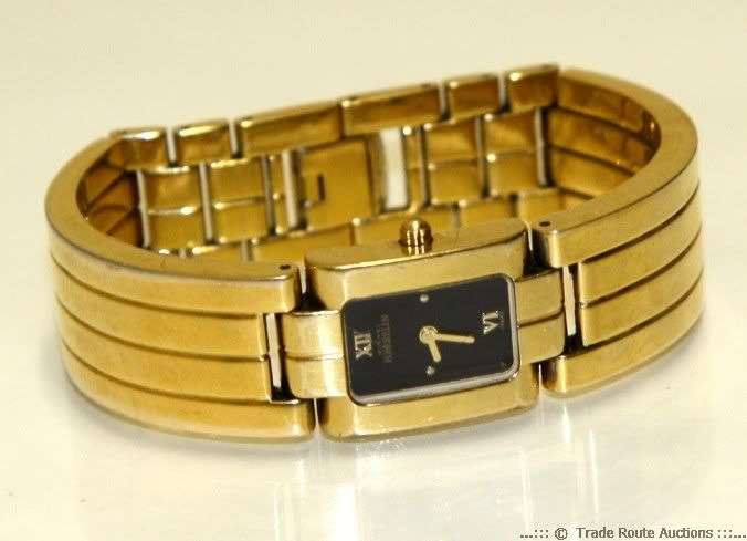 MICHEL HERBELIN GOLD PLATED WOMEN'S WATCH - BLACK DIAL 17047.B