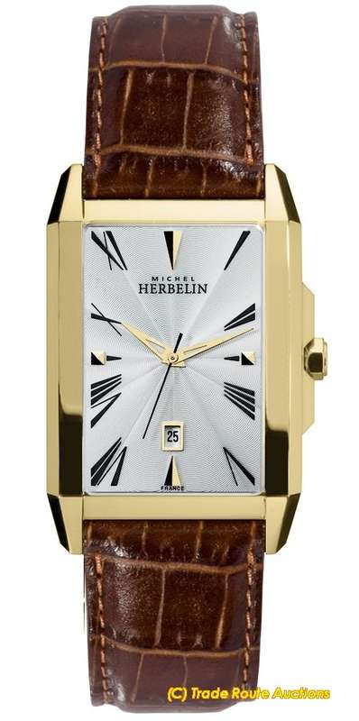 MICHEL HERBELIN MENS KHARGA COLLECTION HUGE SIZE WATCH 12472/P08GO *** R 12,000-00 ***