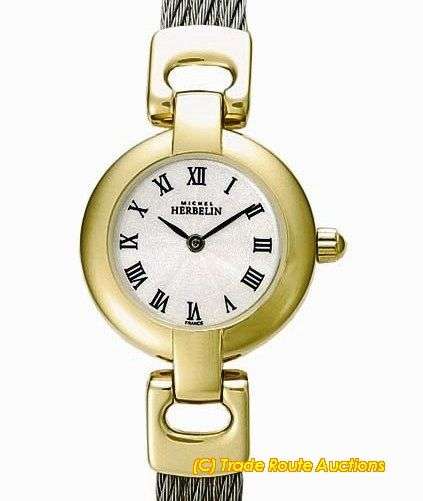 MICHEL HERBELIN LADIES 2-TONE CABLE BRACELET WATCH - 17005/BT08 *** R 8,000-00 *** STUNNING DESIGN