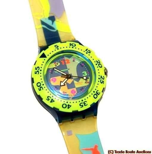 SDN105 Swatch - Scuba Over The Wave Fluorescent- Old New Stock - Clearance SALE 50% OFF