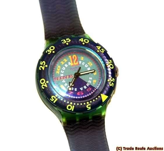 SDN106 Swatch - Scuba Bermuda Triangle Hands Glow - Clearance SALE 50% OFF