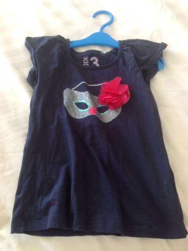 Baby girl navy short sleeve top size 2-3years by cotton on