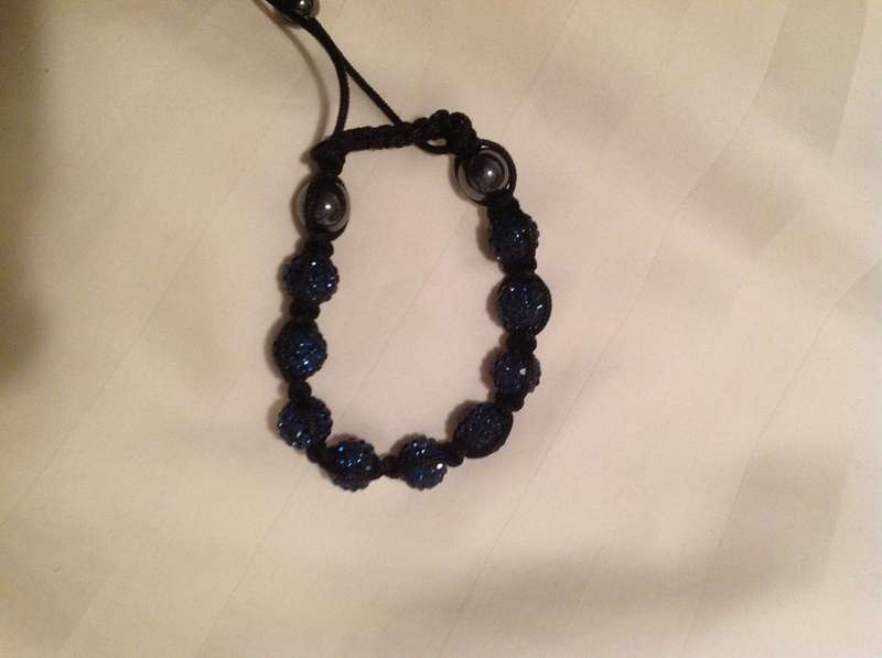 Crystal shambala bracelet in elegant navy
