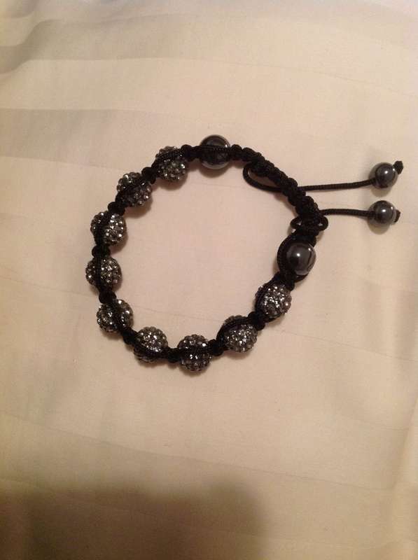 Crystal shambala bracelet in silver