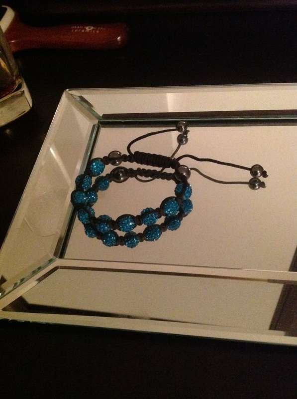 Crystal shambala bracelet in bright BLUE