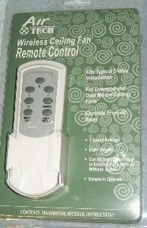 Air Tech Wireless Ceiling Fan and Light Remote Control unit