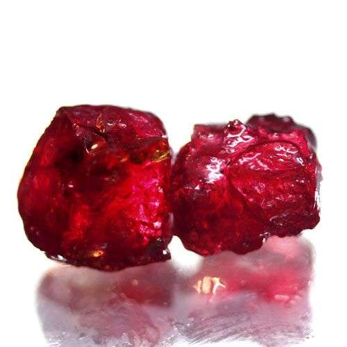 2 PIECES 7.88CT.(2 PIECES) ROUGH TOP BLOOD RED NATURAL RUBY MINED IN MADAGASCAR