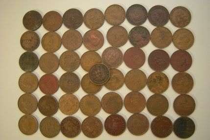 49 X Various circulated 1D South African Coins