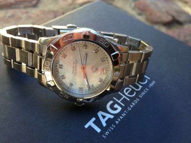 TAG HEUER AQUARACER MOTHER OF PEARL AND DIAMONDS