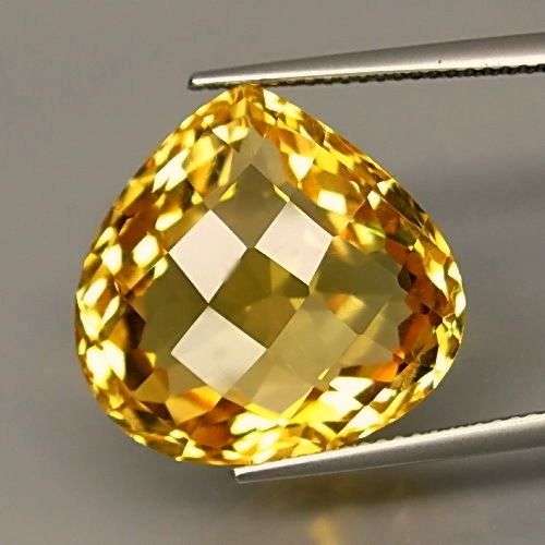 ABSOLUTELY FABULOUS!!!  HUGE 20.08CT. PEAR CHECKERBOARD FACET 100% NATURAL GOLDEN CITRINE