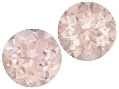 EXQUISITE MATCHING PAIR - 1.87CT. ROUND FACET 100% NATURAL PINK MORGANITE