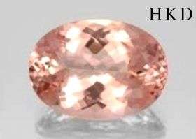 HKD CERTIFIED OUTSTANDING!!! TOP QUALITY  2.09CT. OVAL FACET 100% NATURAL SALMON PINK MORGANITE
