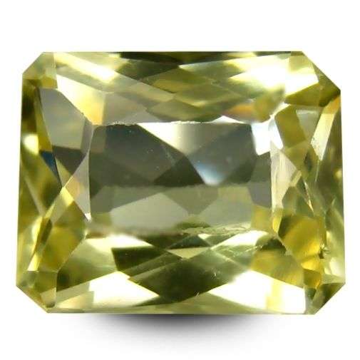 SELLERS OF FINE QUALITY GEMSTONES! LOVELY 4.14CT. AAA+ RECTANGULAR FACET YELLOWISH GREEN KUNZITE