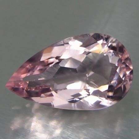 ONE OF THE BEST WE HAVE HAD TO OFFER! OUTSTANDING 3.16CT. PEAR FACET 100%  NATURAL PINK MORGANITE
