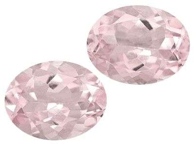 STUNNING MATCHING PAIR - 1.87CT. (2pcs) OVAL FACET 100% NATURAL PEACH PINK MORGANITES