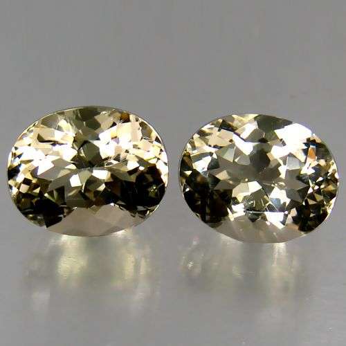 EXQUISITE EARRING PAIR!!  6.12CT. (PAIR) OF OVAL FACET 100% NATURAL CHAMPAGNE ANDESINES