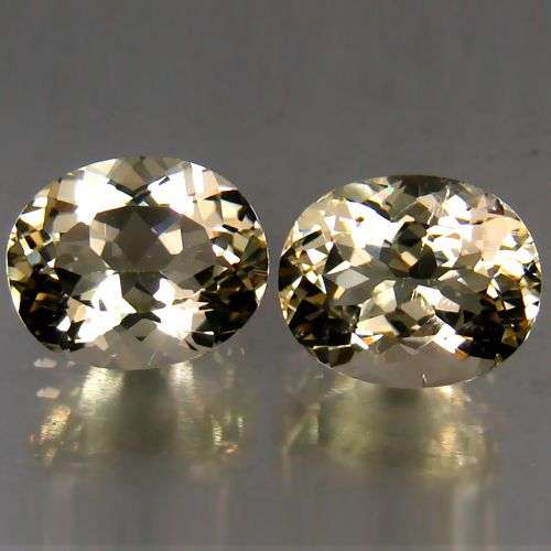 6.75CTS BEAUTEOUS PAIR OVAL FACET YELLOW COLOR ANDESINE LABRADORITE