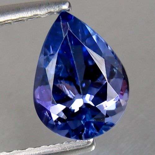 BEAUTIFUL 1.19CT.  PEAR FACET 100% NATURAL PURPLISH BLUE TANZANITE