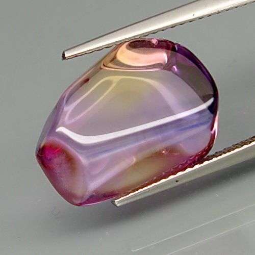 SELLERS OF FINE GEMSTONES!  11.66CT. 100% NATURAL CABOCHON BIG PURPLE & GOLDEN BOLIVIAN AMETRINE