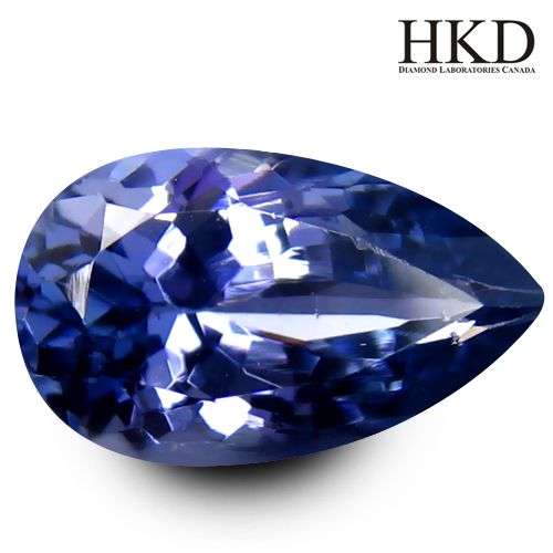 1.77CT. HKD CERTIFIED PEAR FACET BLUISH VIOLET TANZANITE