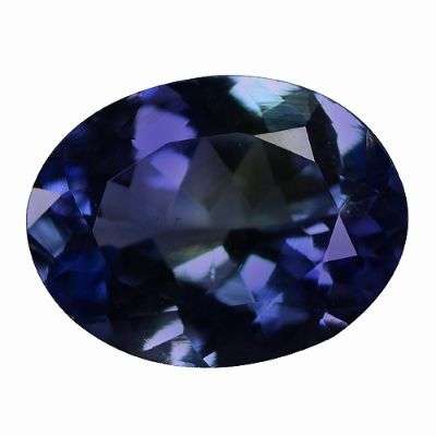 TOP SUPREME COLLECTION - 1.41CT.OVAL FACET 100% NATURAL  PURPLISH BLUE TANZANITE