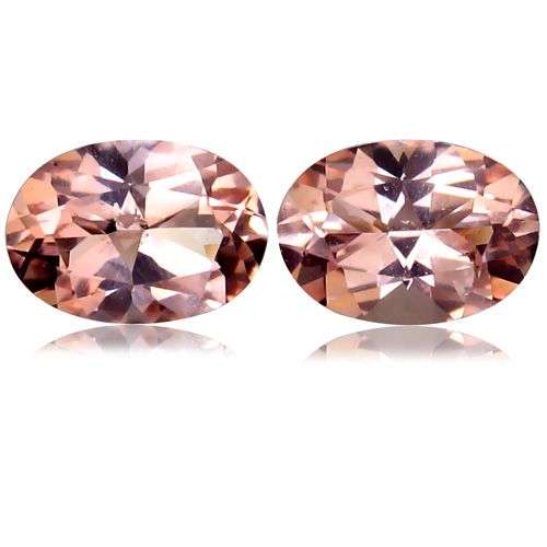 ABSOLUTELY OUTSTANDING MATCHING PA1R! 1 .91CT.(2pcs) OVAL FACET SALMON PINK MORGANITES