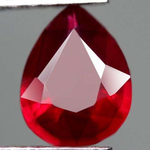 MAGNIFICENT 1.95CT. TEARDROP FACET 100% NATURAL TOP BLOOD RED RUBY
