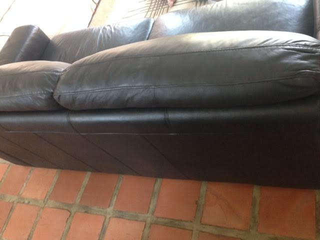 Black Leather Couch - 3 Seater